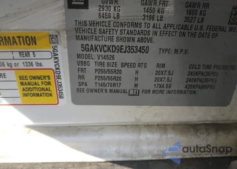 2014 Buick Enclave Premium z USA, uszkodzony, nr VIN 5GAKVCKD9EJ353450